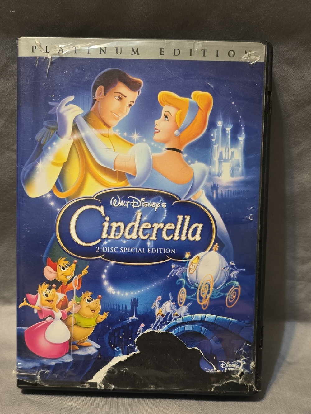 Disney Cinderella Classic DVD - Blue and Gold Artwork